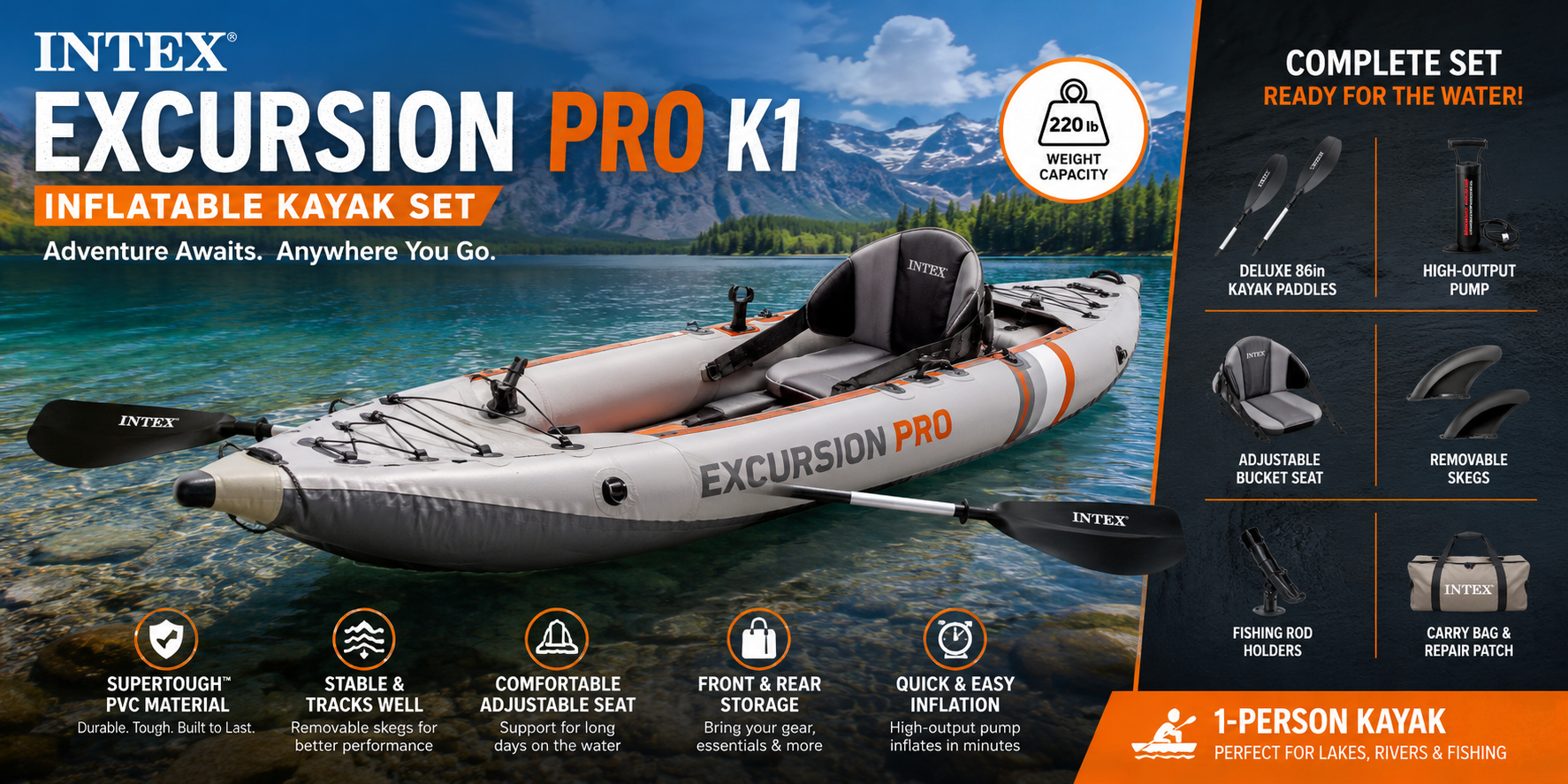 INTEX Excursion Pro K1 Review: A Reliable Inflatable Kayak for Solo Adventures