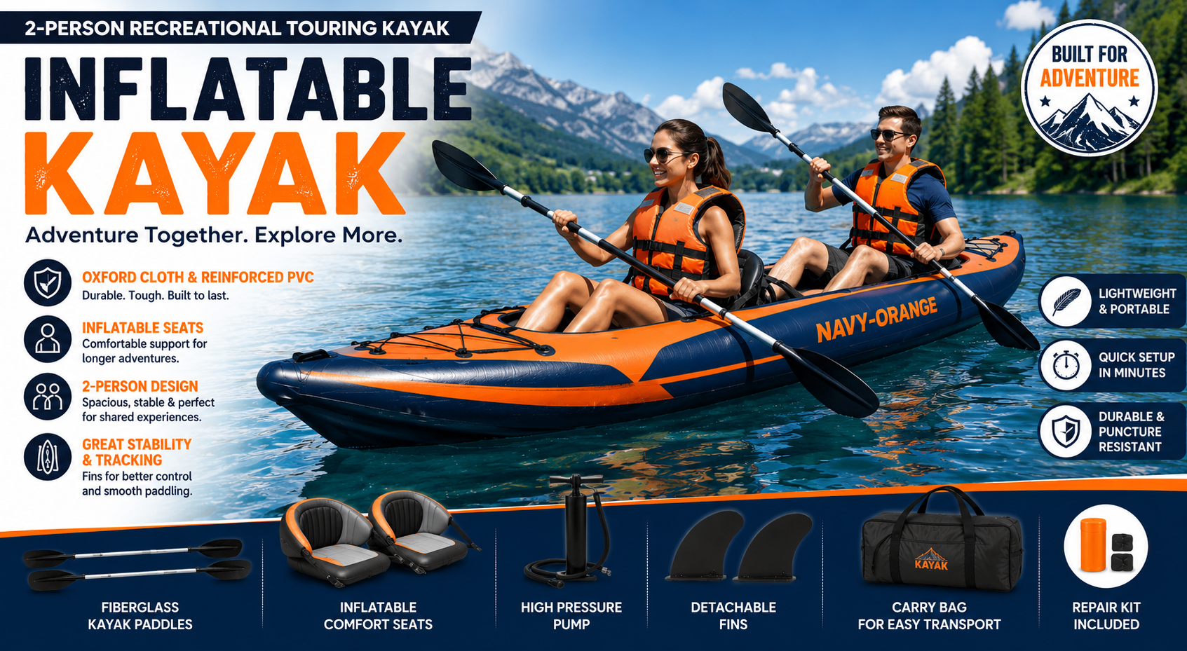 Best Oxford Cloth and Reinforced PVC Inflatable Kayak Review