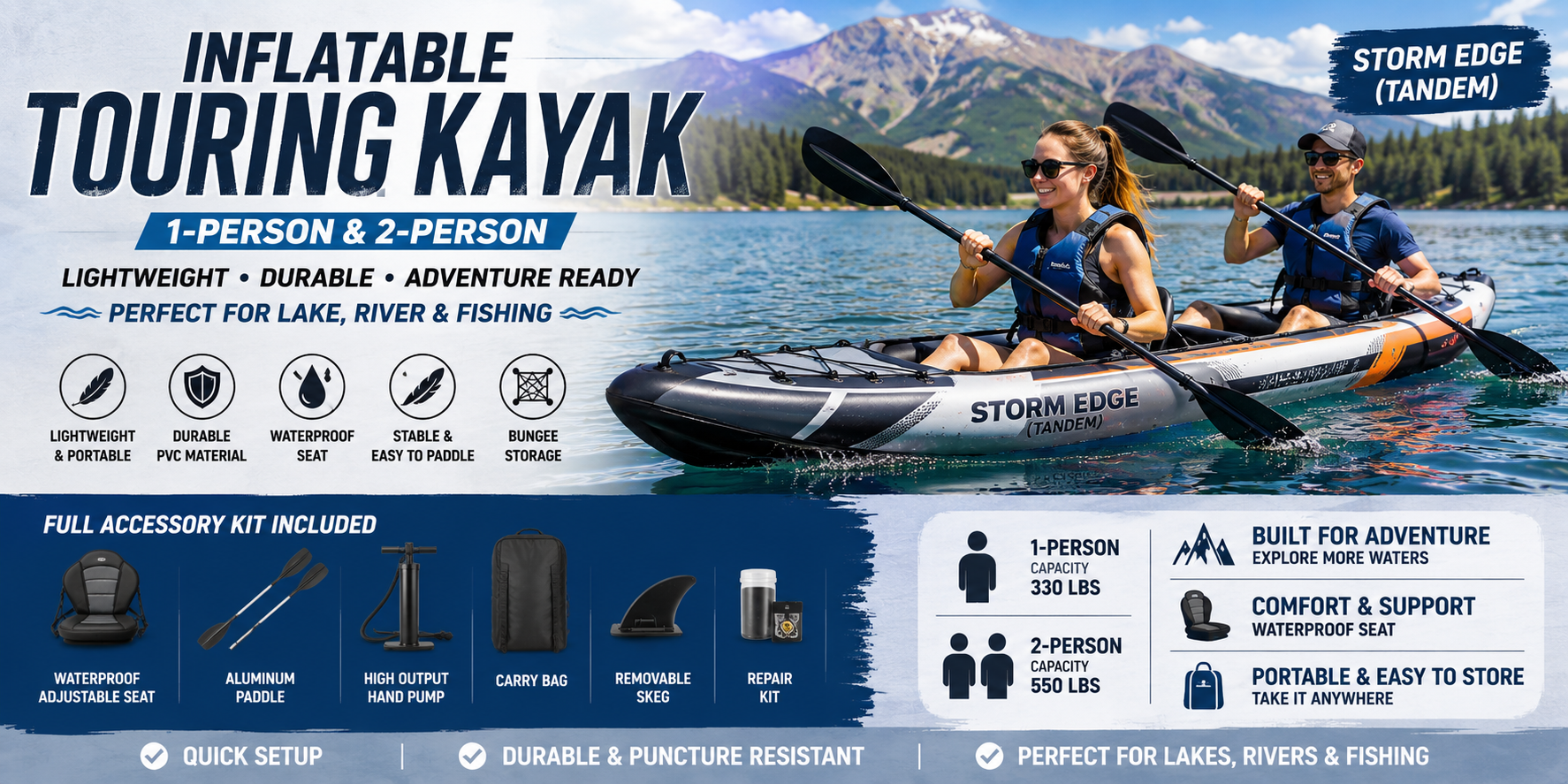 Best Lightweight, Comfortable & Ready for Outdoor Adventures Inflatable Kayak