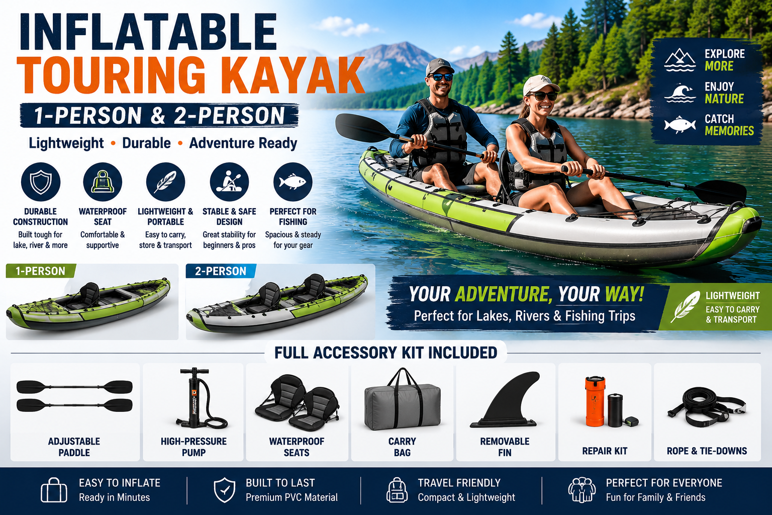 Best Inflatable Touring Kayak Review & Buying Guide 2026