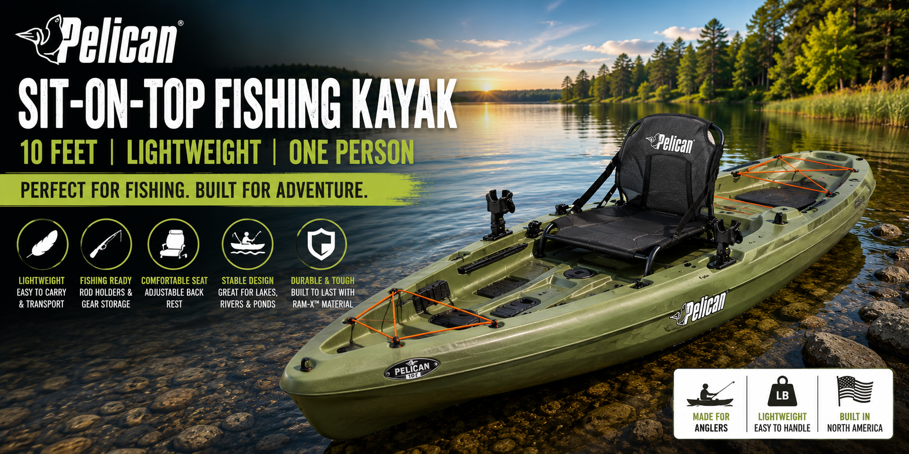 Best Pelican Top Fishing Light weight Kayak