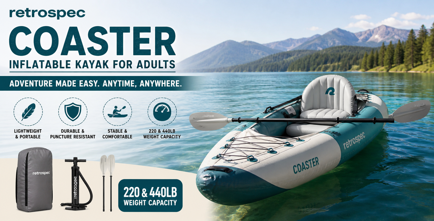 Retrospec Coaster Inflatable Kayak