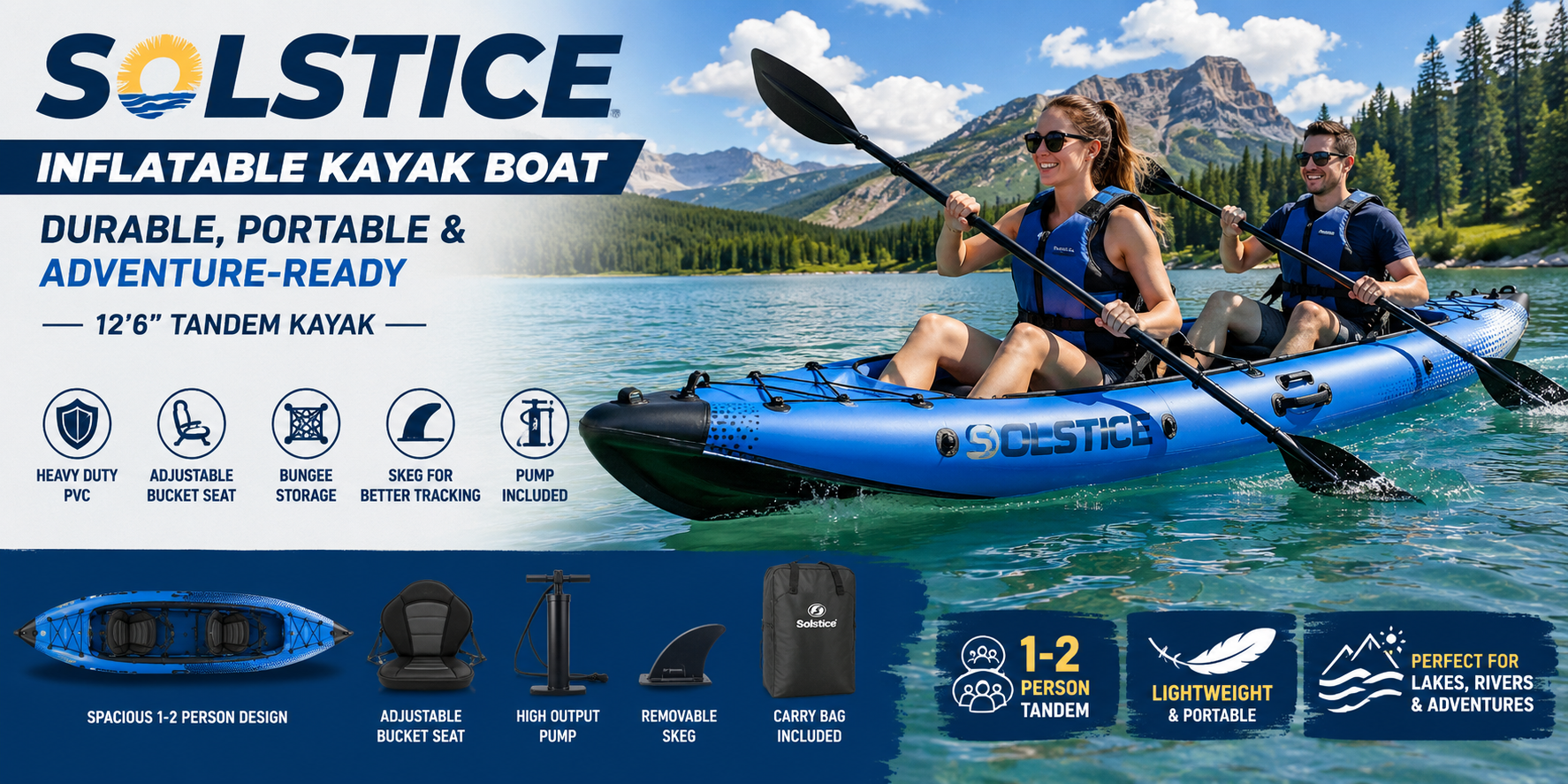 Best SOLSTICE Inflatable Kayak Boat & Built for Water Adventures