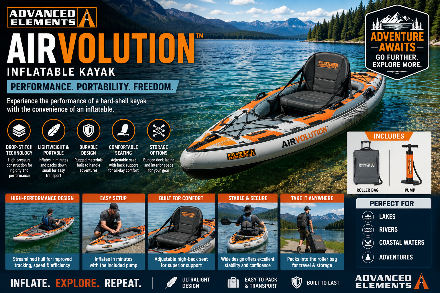 Best Advanced Elements AirVolution™ Inflatable Kayak
