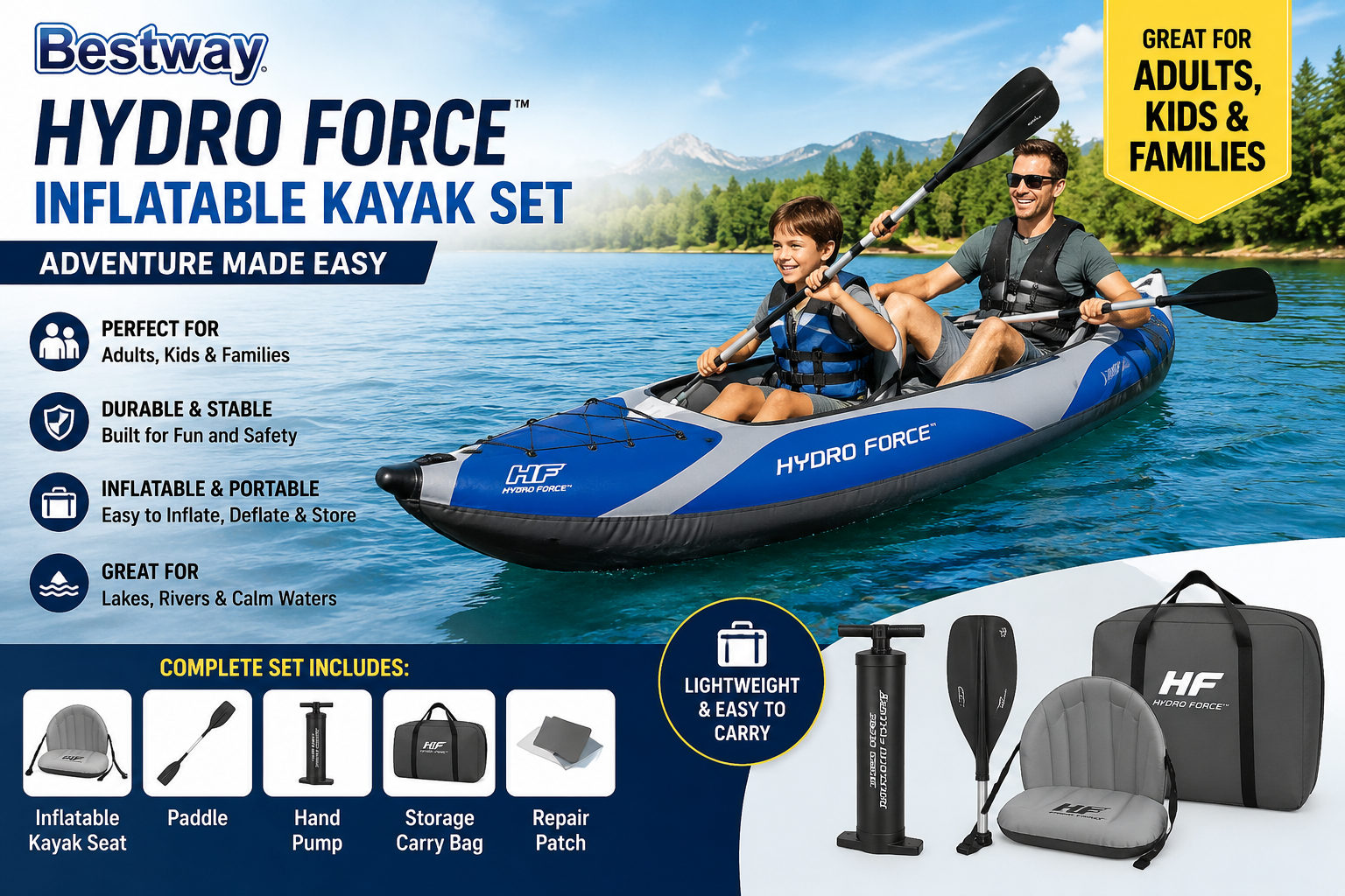 Best Bestway Hydro Force Inflatable Kayak For Adult KID