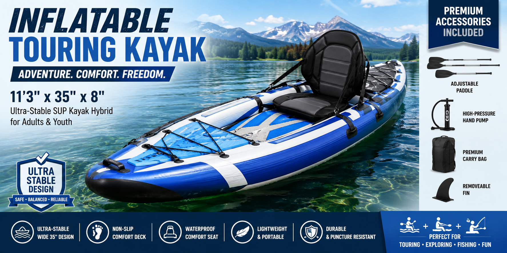Best Inflatable Touring Kayak Review – Comfortable & Adventure