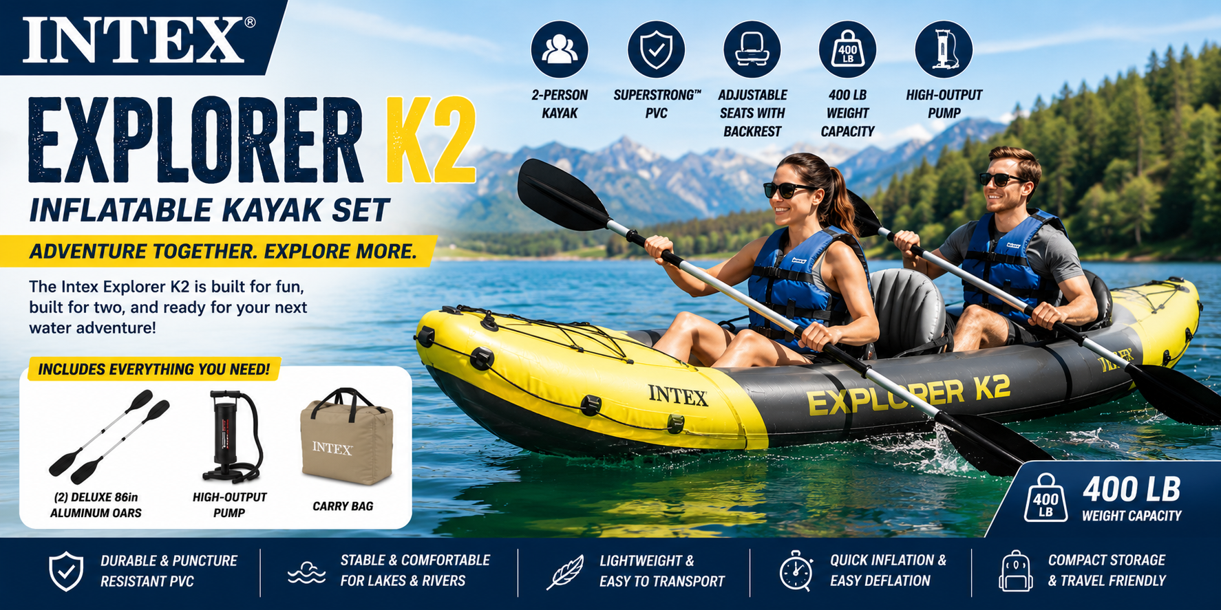 Best Intex 68307EP Explorer K2 Inflatable Kayak Review