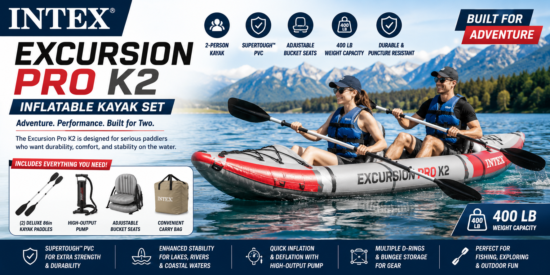 Best INTEX Excursion Pro K2 Inflatable Kayak Review