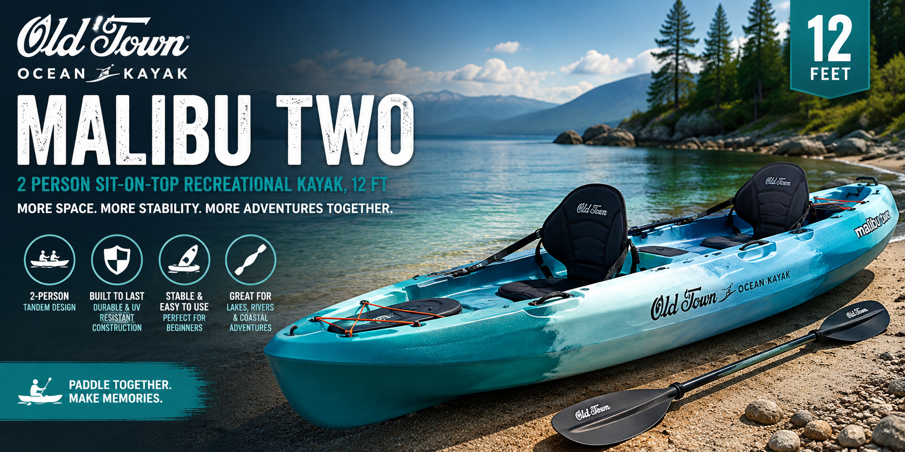 Best Old Town Ocean Kayak Malibu Two 2 Person